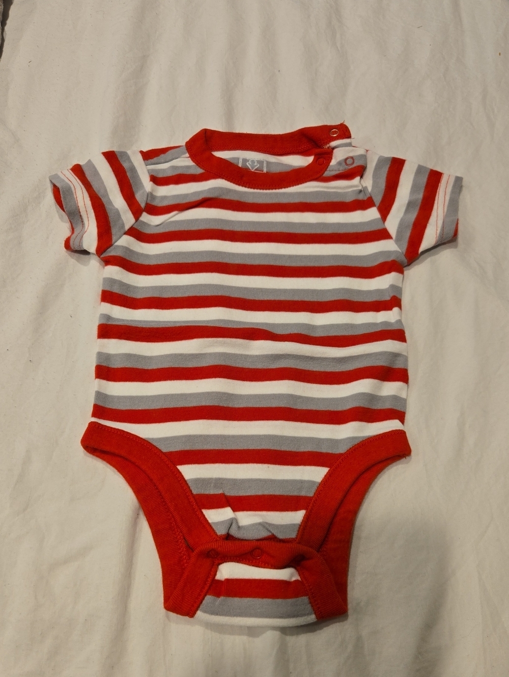 Old Navy 12-18 MO Striped Red & White Short-Sleeve Baby One-Piece